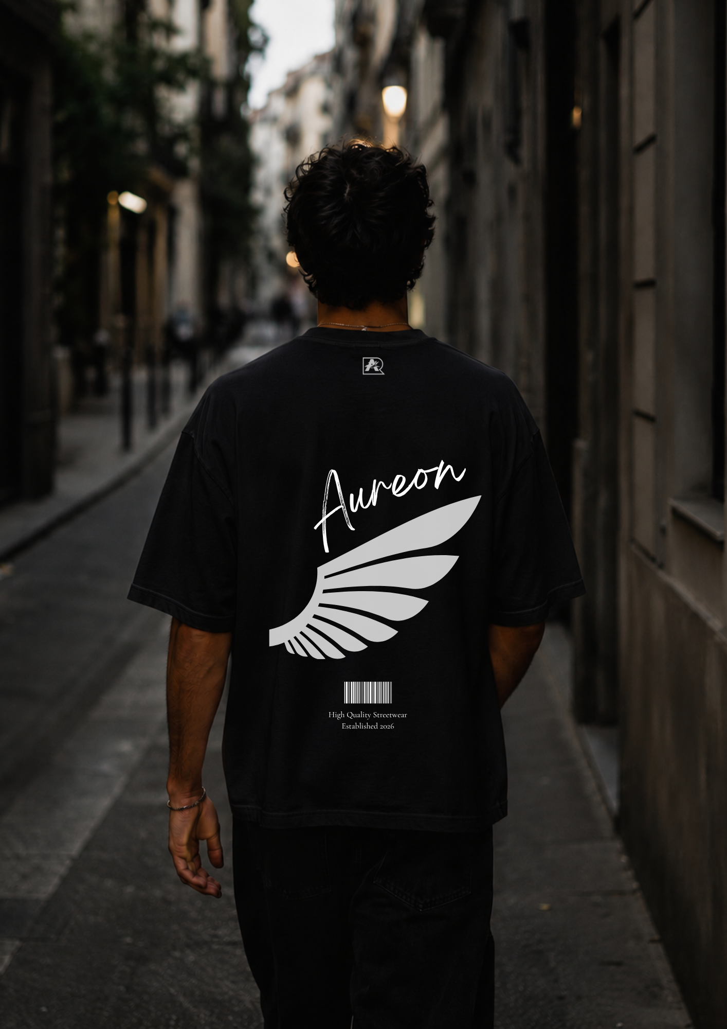 Aureon Herren T-Shirt schwarz Baumwolle casual