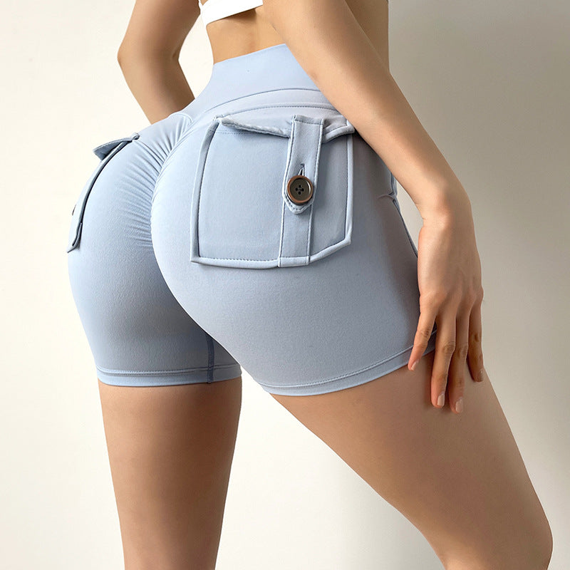 Aureon Gymshorts Detailansicht Tasche mit Knopf