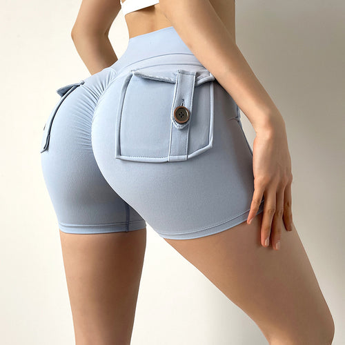 Aureon Gymshorts Detailansicht Tasche mit Knopf