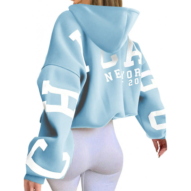 Oversized Hoodie Babyblau mit Kängurutasche und Kapuze