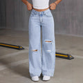 Hellblaue Damen Jeans High Waist Front