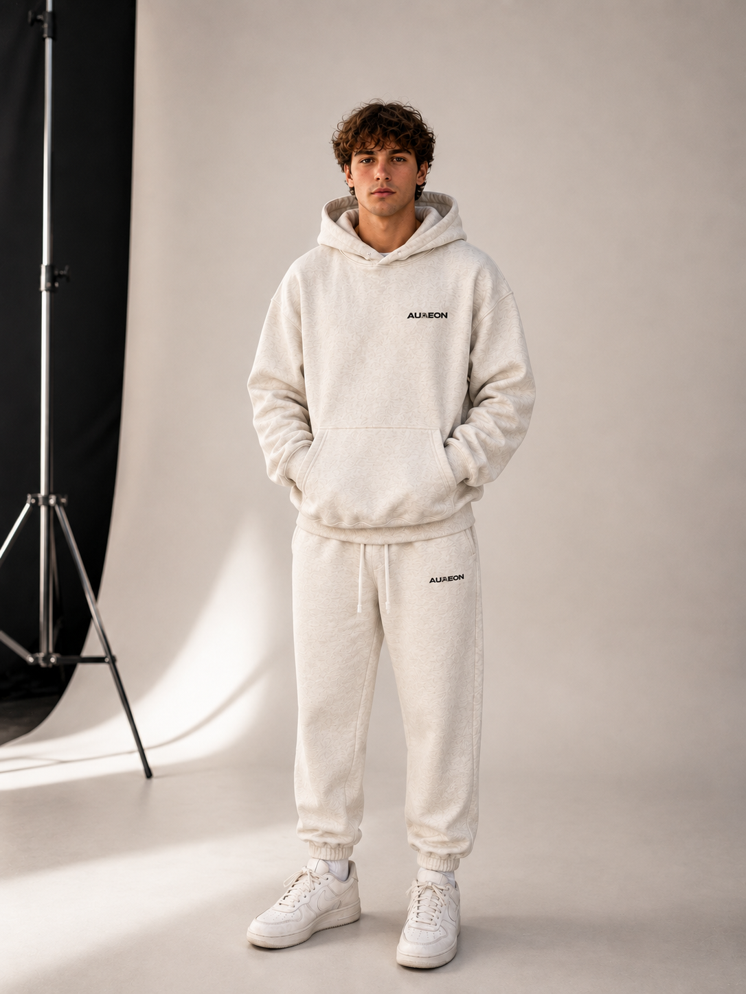 Premium LIGHTGREY Hoodie & Jogginghosen Set